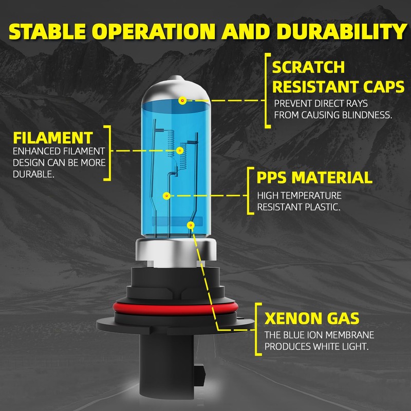 DMEPUGI Headlight Bulbs Fit For Ford Taurus 1992-2007, 9007 High