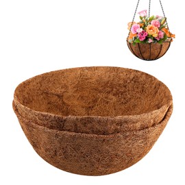 TONITTO 2Pcs Round Coconut Liners for Hanging Basket, Replacement Planter Liners for Flowers, Vegetables, Garden Pot, Outdoor Indoor, 12 inch