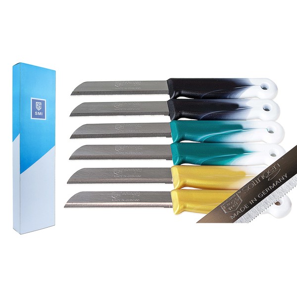 SMI - Solingen Vegetable Knives Professional Fruit Knife Premium Quality Kitchen Knife Serrated Edge Pack of 12