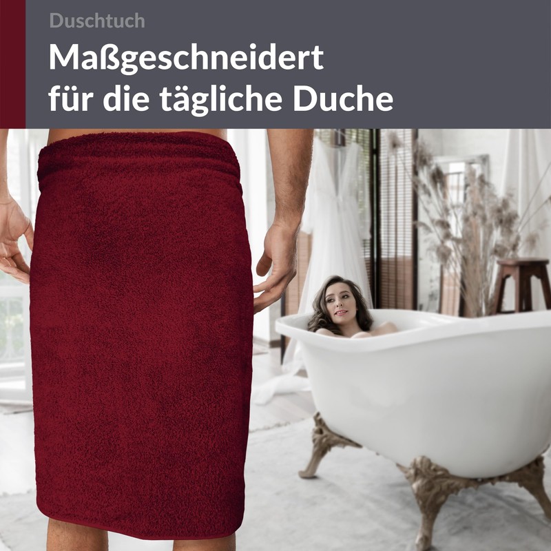 Lashuma Shower Towel, 70 x 140 cm, Bath Towel, Ruby