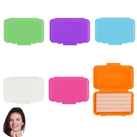 6 Boxs Orthodontic Wax, Braces Wax, Dental Wax for Braces, Brace Wax Orthodontic, For Braces with Fruit Smell for Brace Wearers Gum Protection(White/Purple/Blue/Pink/Orange/Green)