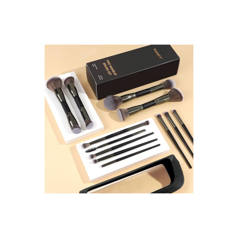 MAGEFY 12 Piezas Brochas para Maquillaje de Doble Función y