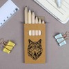 Azeeda 6 x 'Wolf Portrait' Short 85mm Pencils/Coloured Pencil Set