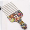 FRCOLOR Practical Haircut Styling Oil Comb 4pcs Retro Pattern Steel