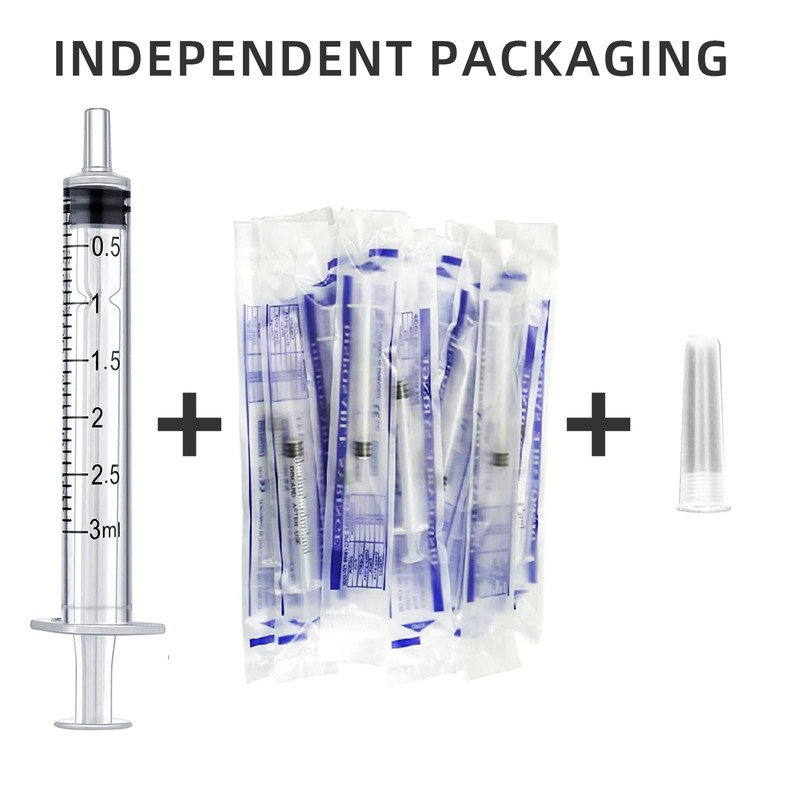 20 Pack 3ml Lab Syringes, Individually Wrapped, Precision Measuring Tools