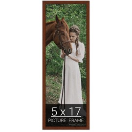 wallsthatspeak 5x17 Dark Walnut Rustic Pine Picture Frame for Puzzles Posters Photos or Artwork