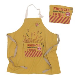 Techno Prime 67101 Packable Apron, Stylish Storage, Approx. 31.5 x 31.5 inches (80 x 80 cm), Potato, Yellow