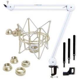 keepdrum MS138 WH Microphone Arm White + MS090 Spider for Various Microphones