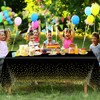2Pcs Black Gold Dot Plastic Disposable Tablecloths, 137 x 274cm