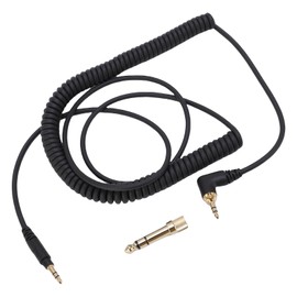 Generic Headphone Spring Sound Cable, Extendable Coiled Cord with Locking Mechanism for EAH DJ1200 Headphone, 3.5mm Plug 6.35mm Converter, OFC Wire Cores Anti Interference 140 330cm