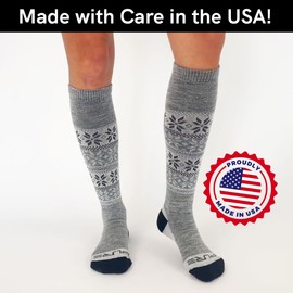 Pure Athlete Alpaca Ski Socks – Men Warm Wool Sock, Women Skiing, Snowboarding