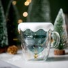 Fun Christmas Coffee Mugs Holiday Cups, 10oz Double Wall Glass
