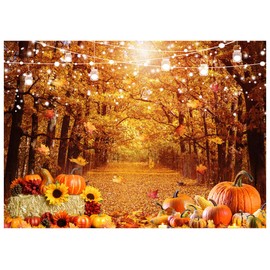 WOLADA 7x5FT Fall Photo Backdrop Thanksgiving Backdrops for Photography Autumn Backdrop Fall Forest Backdrop Thanksgiving Home Decoration Backdrop Fall Themed Photo Booth Backdrop 12591