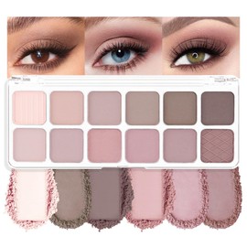 AMY'S DIARY 12-Color Light Pink Purple Eyeshadow Palette for Versatile Day-to-Night Looks – Blendable, Long-Lasting, and Highly Pigmented. Elevate Your Eye Makeup– Unleash Your Unique Style (08#)