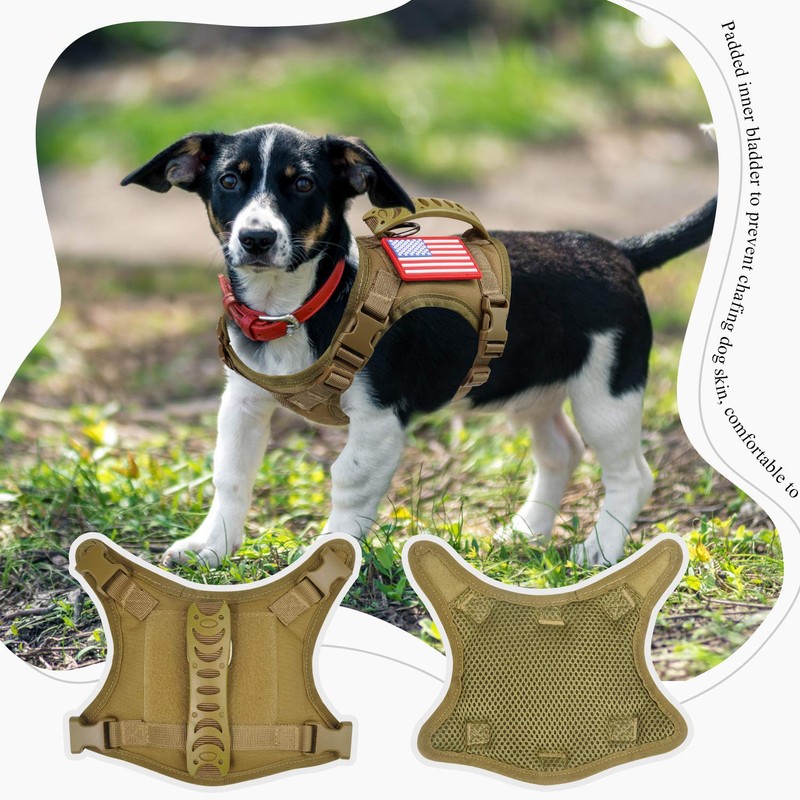Hanshengday Tactical Service Dog Harness Vest,K9 Adjustable Military Working Harness