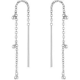 NOELANI Women's Earrings 925 Sterling Silver 9.1 cm Silver Comes in Jewellery Gift Box 2031671, Sterling Silver, No Gemstone