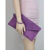 Girly Handbags Womens Italian Suede Leather Clutch Bag Pinky Nude