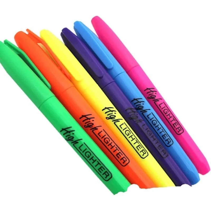 Marcatextos Resaltadores Plumón Escolar Oficina Marcador 6pz