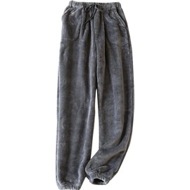 Women's Fuzzy Sleep Pants with Pocket Winter Pajamas Long Pants Lounge Casual Fluffy Warm Pants Sleepwear