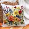 Leaveland Wildflower Faux Embroidery Print 18x18 Inch Throw Pillow Cover