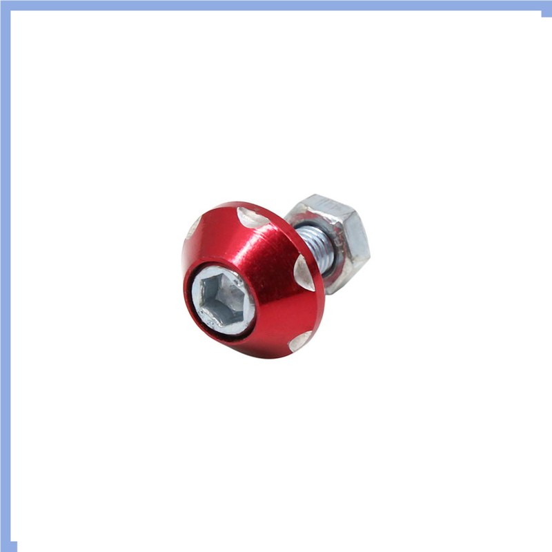 PARSLUCK 2pcs 6mm Thread Dia Red Hex Head Motorcycle License
