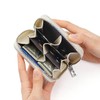 Yocipa Genuine Leather Coin Case, 6 Compartments, Women's, Mini Wallet,
