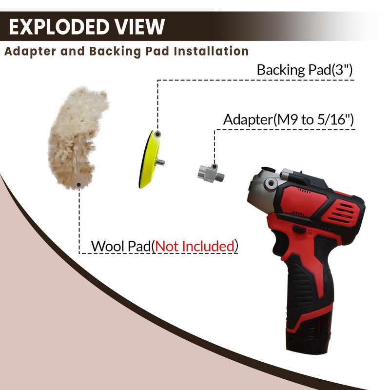 Noyfemr 3" Backing Pad Hook and Loop for Sanding/Polishing ,