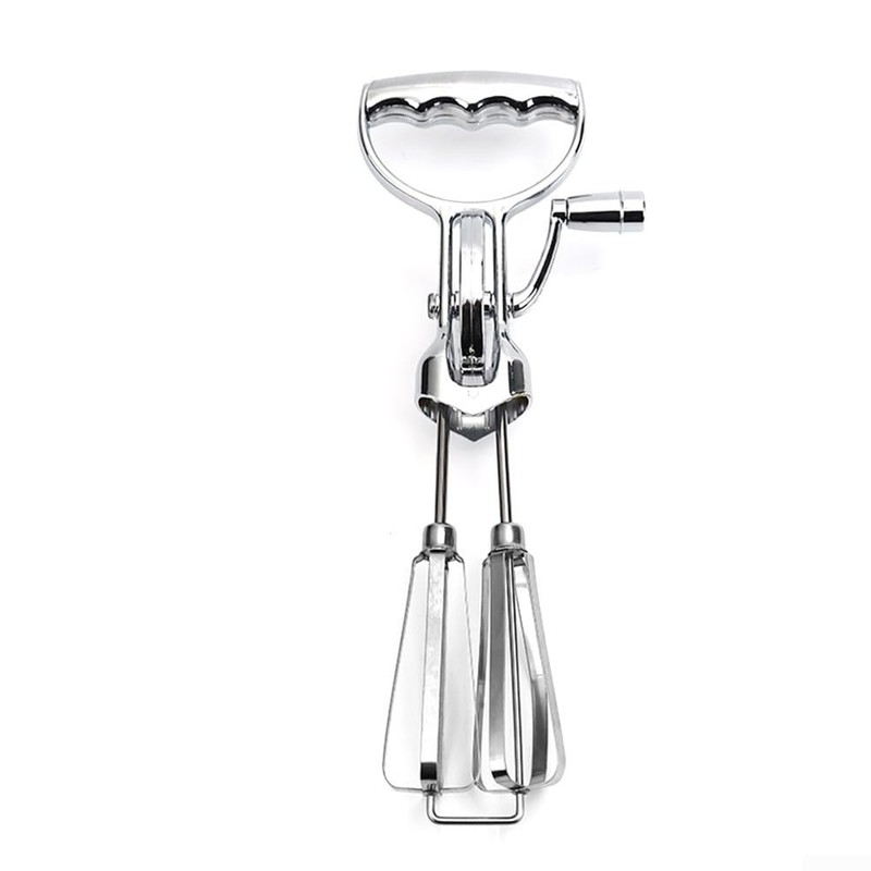 Hand Crank, Stainless Steel Manual Beaters, Rotary Egg Beater, Double