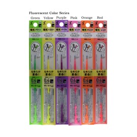 Pilot Hi-Tec-C Coleto 0.4mm Aqueous pigment gel ink (Fluorescent 6 Colors Refill Set)