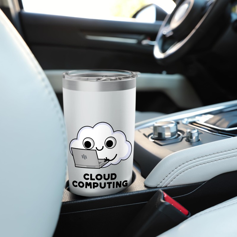 Cloud Computing Funny Weather Pun Stainless Steel Insulated Tumbler
