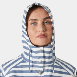 Helly-Hansen Women's Standard Kirkwall II Raincoat, 601 Washed Navy Stripe AOP