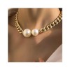 Cubahop Metal Pearl Choker Necklaces Gold Collar Necklace Pendant Chain