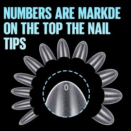 TOMICCA 504PCS French Short Almond Nail Tips,12 Sizes Clear Matte Half Cover False Gel Nail Tips, Artificial Soft Gel Nails For Quickly Extend Nails, Nail Salons and DIY Home