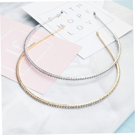 Mikinona Jewelry Hair Bands Wedding Headdress Metal Hair Hoop Wedding Party Hair Hoop Gem Headband Wedding Hair Accessories for Women Performance Hair Hoop Thin Headband Bridesmaid Crystal