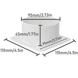 JJHXSM Brida de plástico para conducto de 4 pulgadas Tuyere conector de tubería de conexión de brida para sistema de ventilación de calefacción y refrigeración