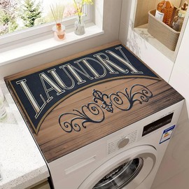 Washer and Dryer Covers for the Top,Non-slip Dryer Top Protector Mat,23.6" x 19.7" Dust-proof Washing Machine Cover, Washer Dryer Top Covers for Laundry Room Kitchen (Brown, 23.6" x 19.7")
