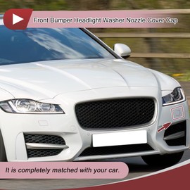 HEROFFIX Front Left Bumper Headlight Washer Nozzle Cover Cap No.C2Z16548 Stoßstangenverkleidungsdüsenabdeckung für Jaguar XFR 2012-2015, für Jaguar XF 2012-2015 Schwarz