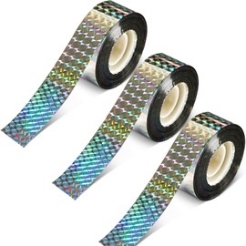 DECYOOL 3 Rolls 787 FT Bird Scare Tape Ribbon Hanging Reflective Bird Tape Ribbon for Avoid Birds Animal from House Garden Patio Lawn Orchard
