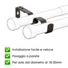 GIRASOLE HOME® 2 x Adjustable Double Curtain Pole Bracket, Heavy