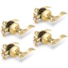 Gobrico--Polished Brass Door Handles Keyless Bedroom Bathroom Door Levers Drop/Wave