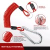 Nilight 6FT Breakaway Trailer Cable Stainless Steel Spring Towing Coiled