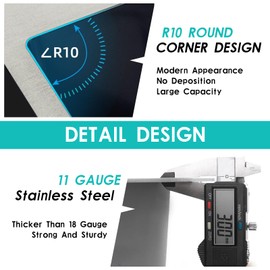 Kitchen Sink, Stainless Steel 27 x 22 Inch Drop In Kitchen Sink Single Bowl Top Mount Kitchen Sink Set - Silicone Mat And Drain Assembly For Modern Kitchen Stylish and Functional