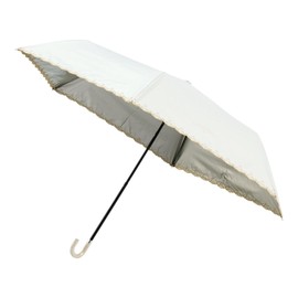 [Moonbat] Esta Parasol Folding Umbrella, First Class Light Blocking, UV Ray/Rain, Glitter, Pearl Treatment, Heat Cut, 30238-05-20-50, Off White, white (off-white)