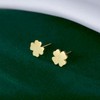 Reffeer Solid 925 Sterling Silver Tiny Clover Earrings Stud for