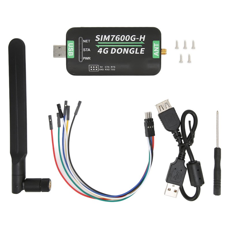 4G DONGLE Module, SIM7600G‑H 4G LTE USB Adapter with Antenna,
