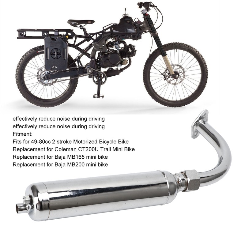 Exhaust Muffler Pipe Motorized Bicycle Engine Muffle Tailpipe Exhaust Pipe