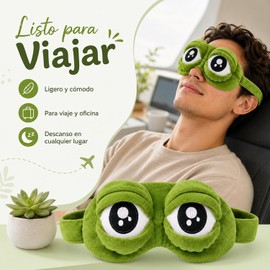 3D Frog Sleep Mask, Soft Contoured Sleeping Mask, Funny Frog Eye Mask for Sleeping for Home, Office, Travel (2 Pcs)