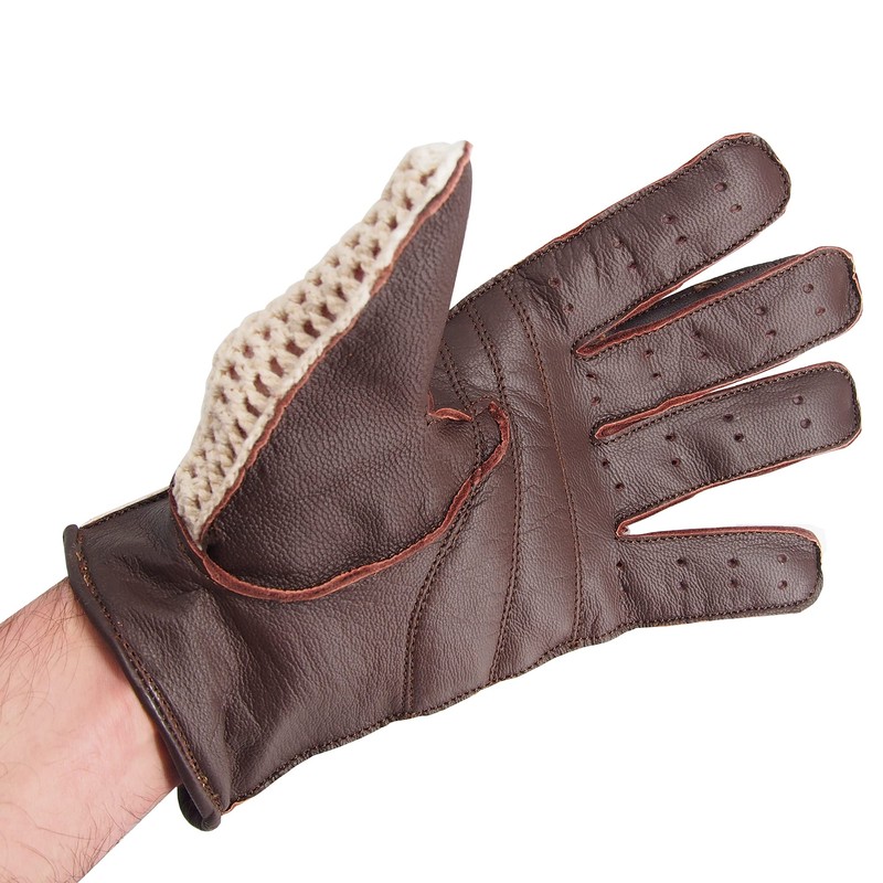 SIMONI RACING GV2M Soft Genuine Leather Cotton Mesh Car Gloves