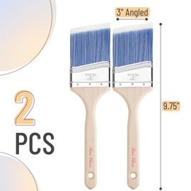 Bates- Paint Brushes, 3-Inch, 2 Pack, Angle Brushes, Treated Wood Handle, Paint Brushes for Walls, Stain Brush, Wall Paint Brushes, Furniture Paint Brushes for Painting Walls, Painting Brush