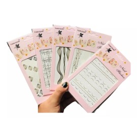 Stickers Uñas Paquete 12 Plantillas Diseños Varios Grecas